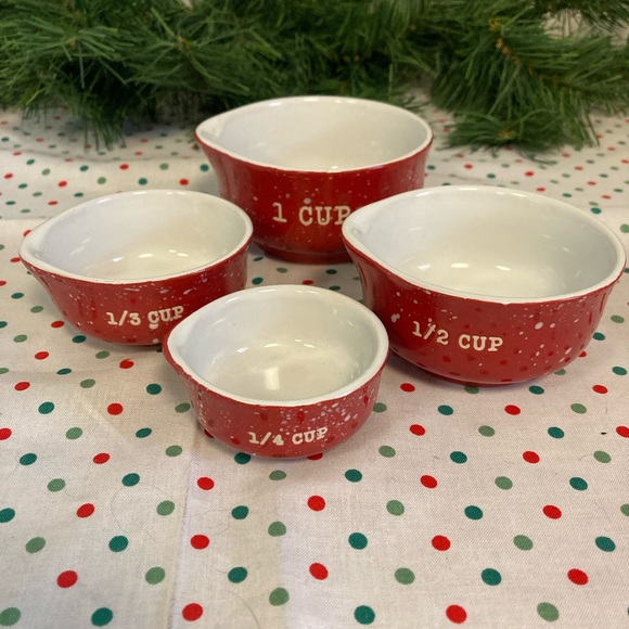 Christmas Red Nesting Holiday SnowFlakes Measuring Cups - Picture 1 of 6